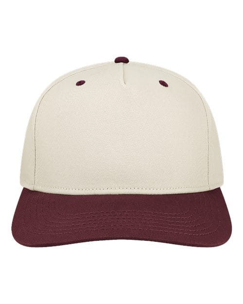 HTA-Heritage Twill Cap in Stone/ Maroon