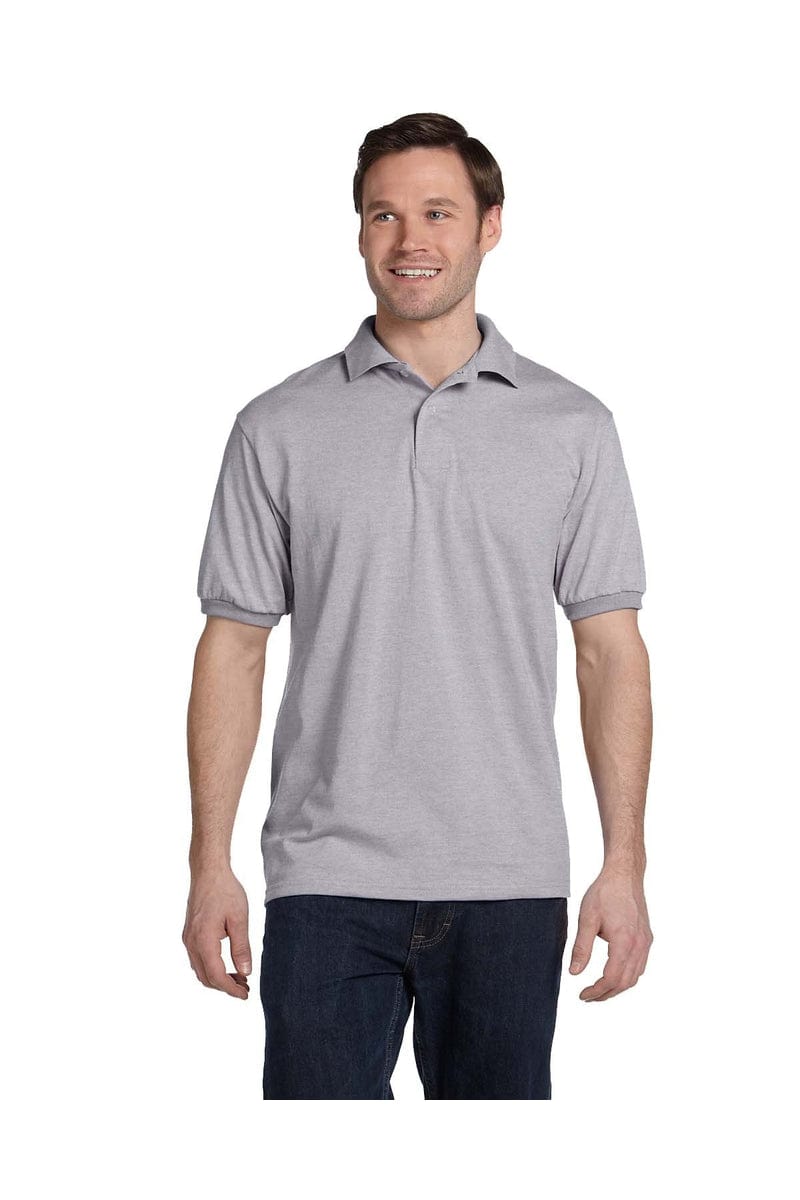 Hanes 054: Ecosmart Polo in Light Steel