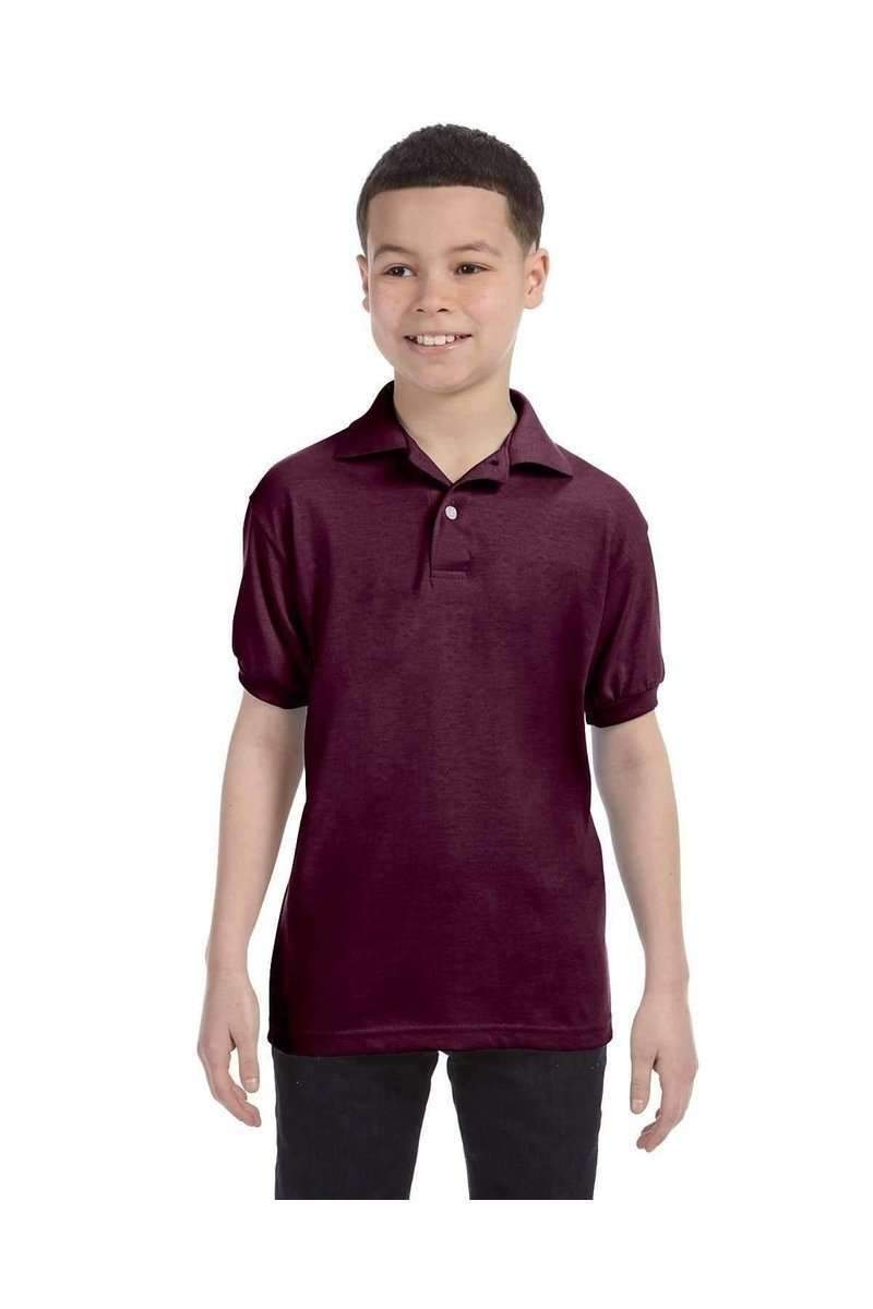 Hanes 054Y Jersey Knit Youth Wholesale Polo in 