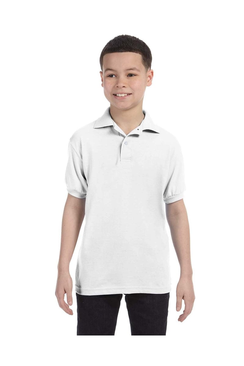 Hanes 054Y Jersey Knit Youth Wholesale Polo in 