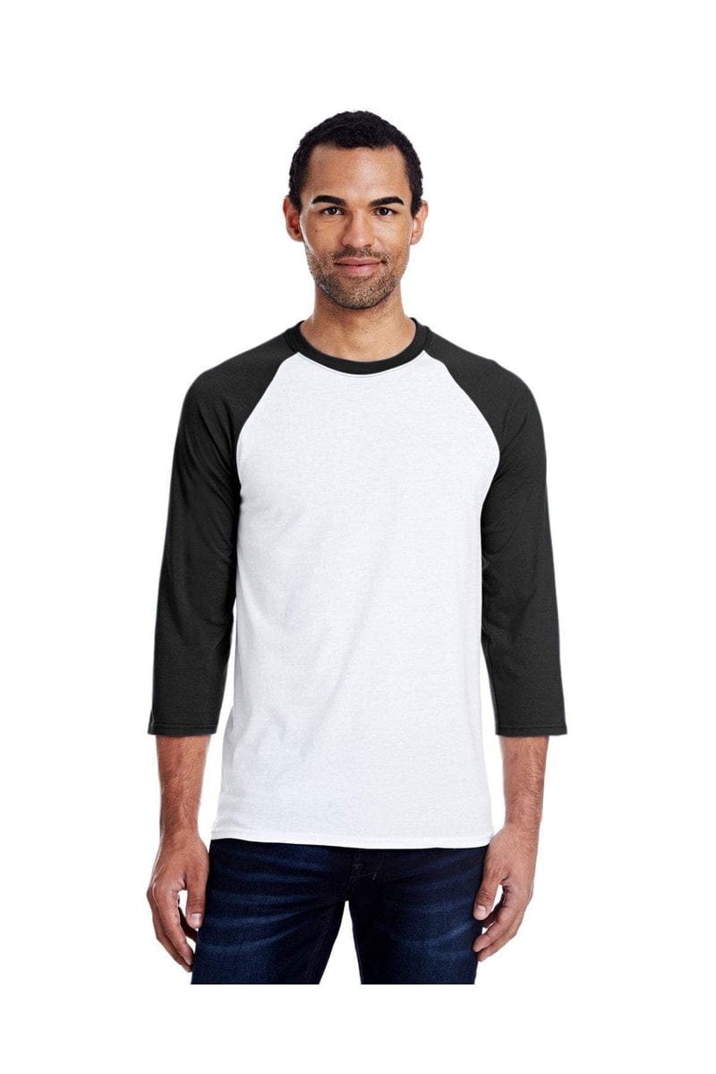 Hanes 42BA: Men's 4.5 oz., 60/40 Ringspun Cotton/Polyester X-Temp® Baseball T-Shirt