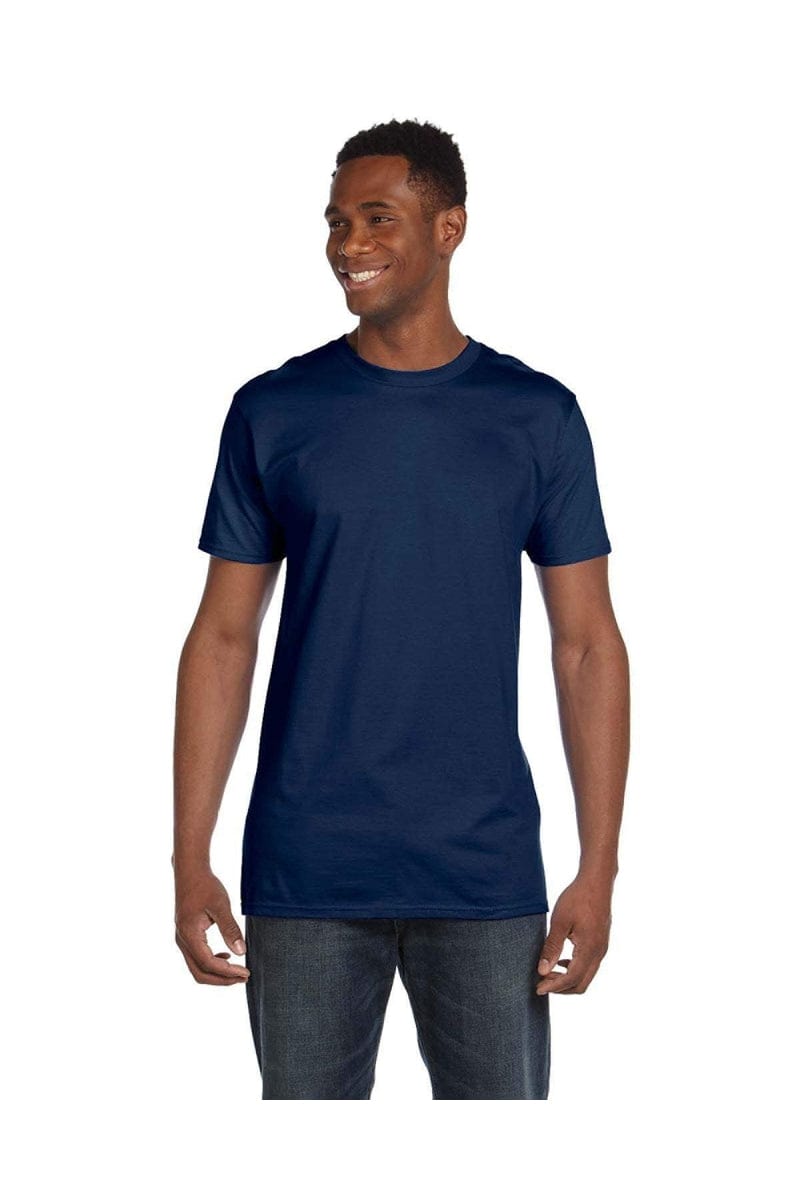 Hanes 4980: Adult 4.5 oz., 100% Ringspun Cotton nano-T T-Shirt in Vintage Navy