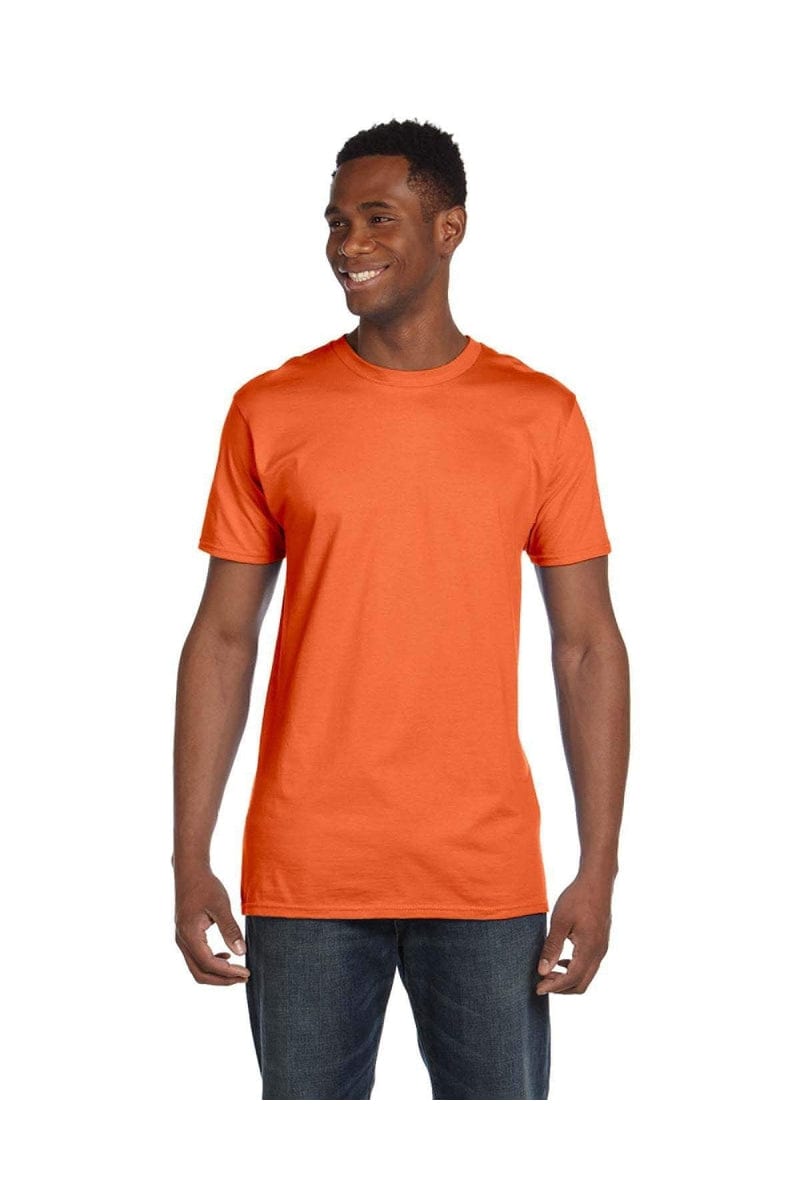 Hanes 4980: Adult 4.5 oz., 100% Ringspun Cotton nano-T T-Shirt in Vintage Orange