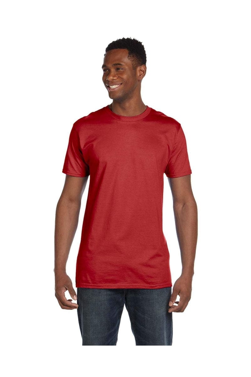 Hanes 4980: Adult 4.5 oz., 100% Ringspun Cotton nano-T T-Shirt in Vintage Red