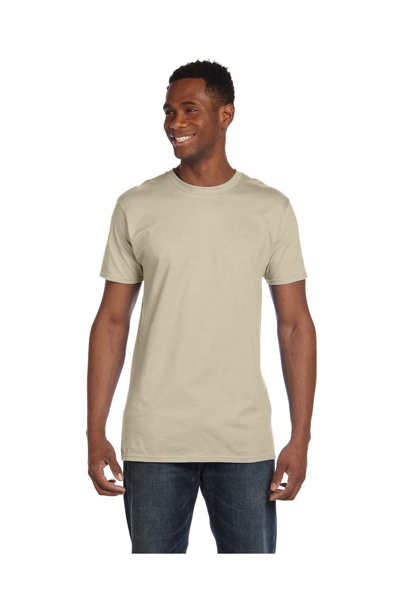 Hanes 4980: Adult 4.5 oz., 100% Ringspun Cotton nano-T T-Shirt in Sand