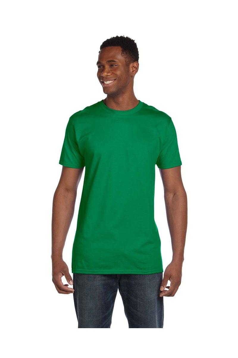 Hanes 4980: Adult 4.5 oz., 100% Ringspun Cotton nano-T T-Shirt in Kelly Green