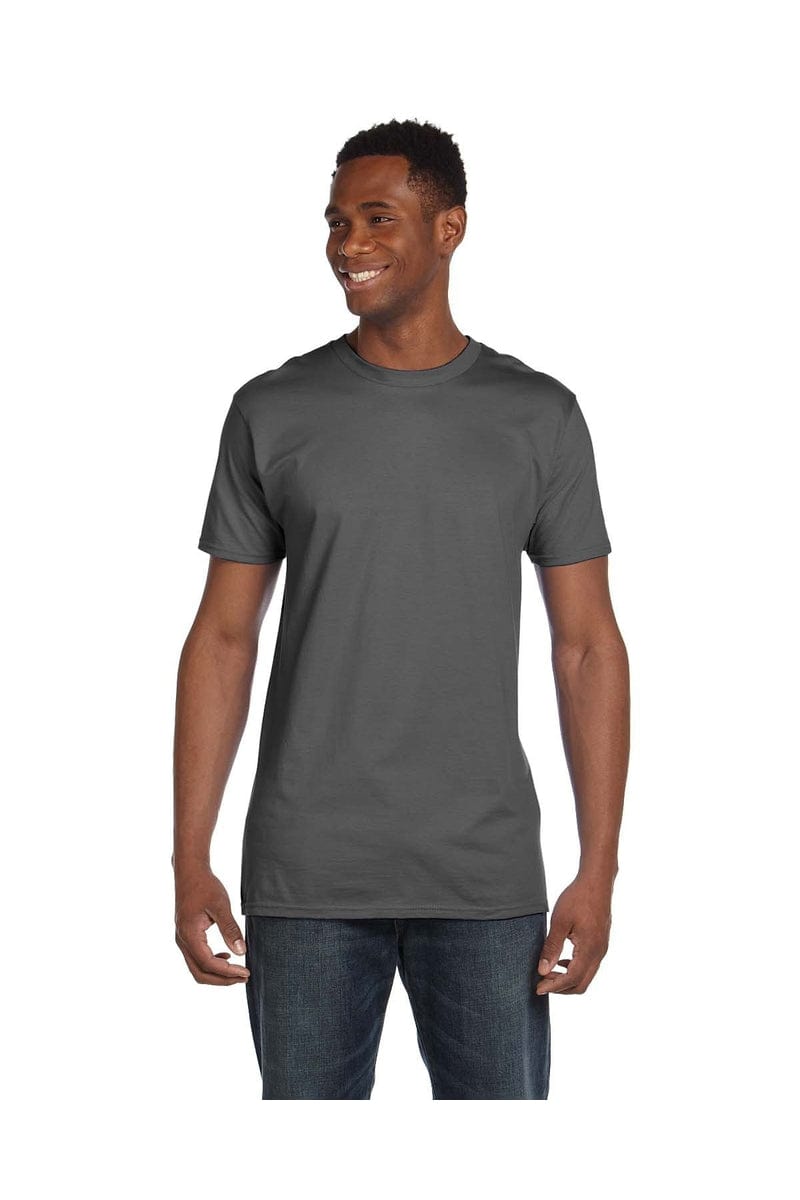 Hanes 4980: Adult 4.5 oz., 100% Ringspun Cotton nano-T T-Shirt in Smoke Gray