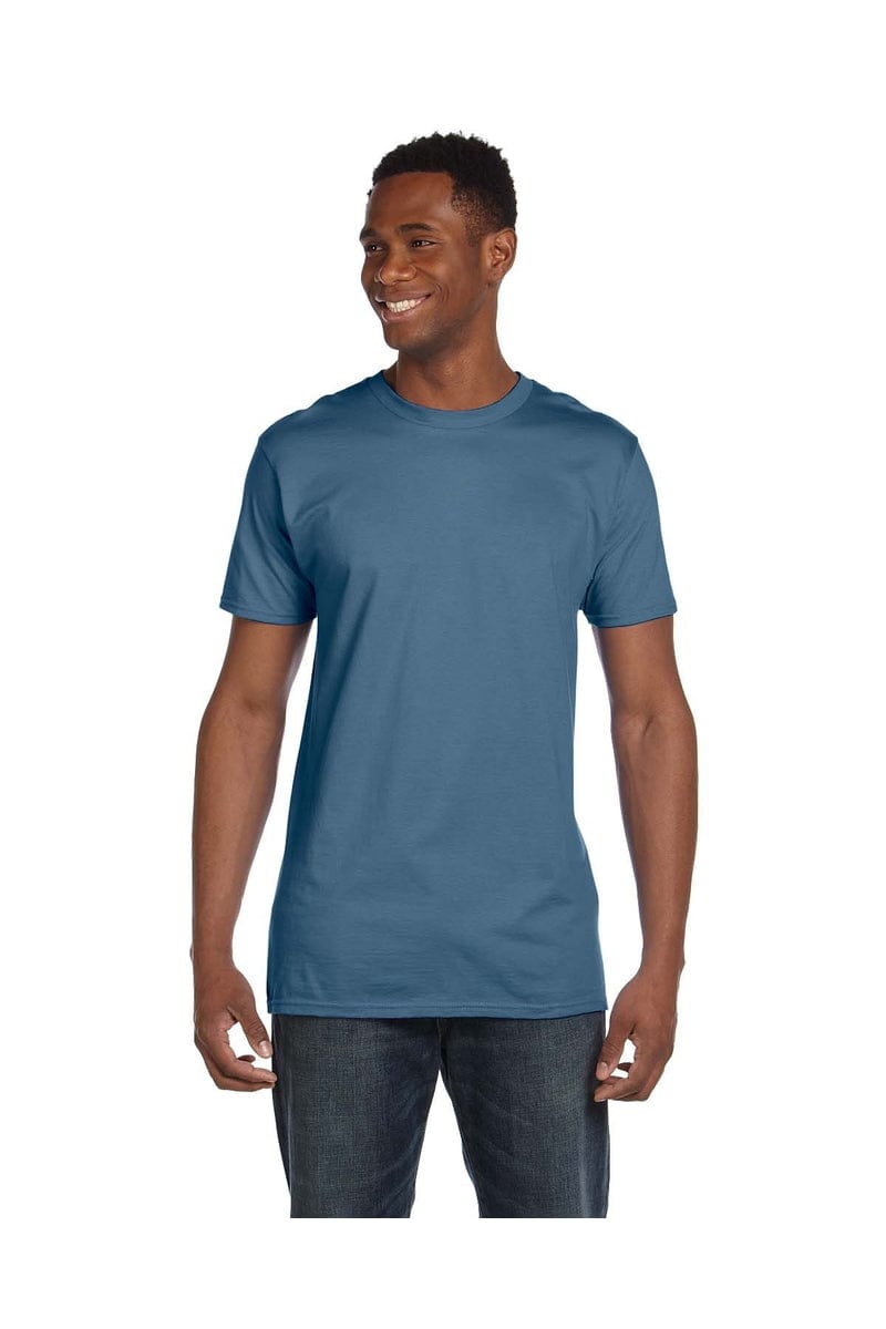 Hanes 4980 Nano-T Cotton T-Shirt. in Denim Blue