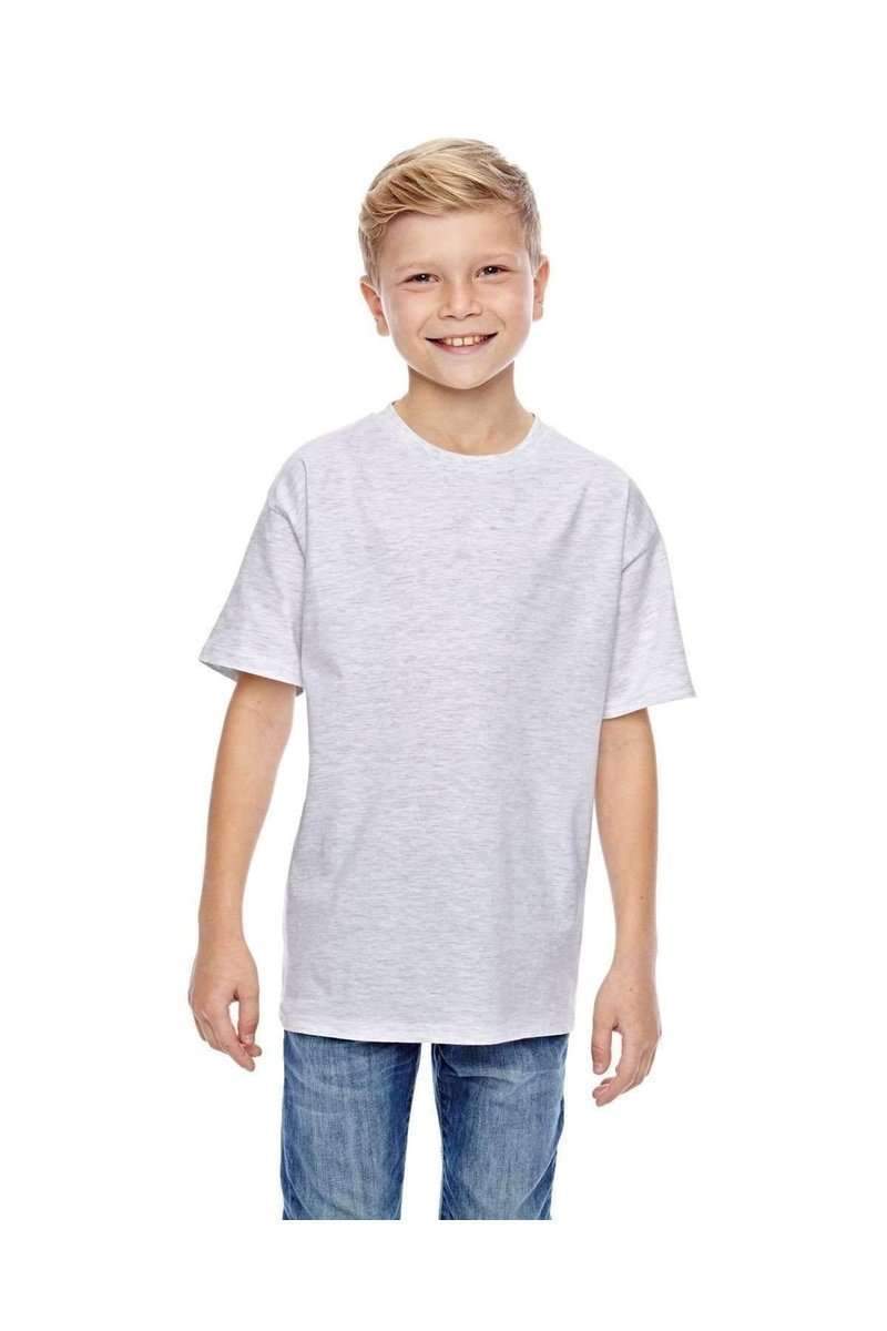 Hanes 498Y 100% Ringspun Cotton Youth T-Shirt in Ash
