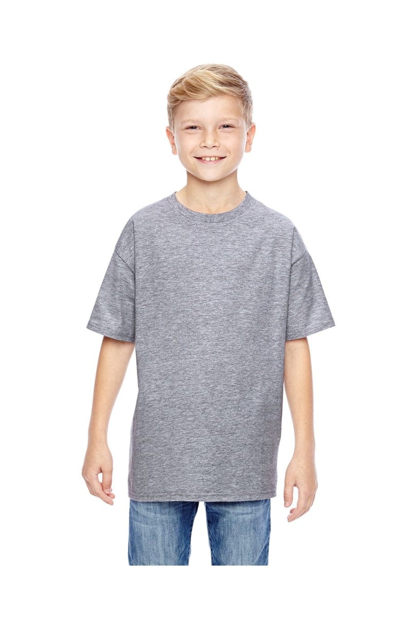 Hanes 498Y 100% Ringspun Cotton Youth T-Shirt in Light Steel