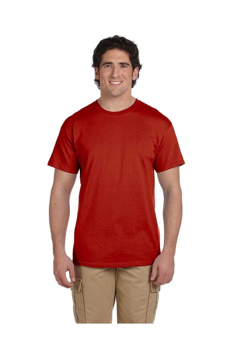 Hanes 5170 EcoSmart 50/50 Cotton/Poly T-Shirt in Deep Red