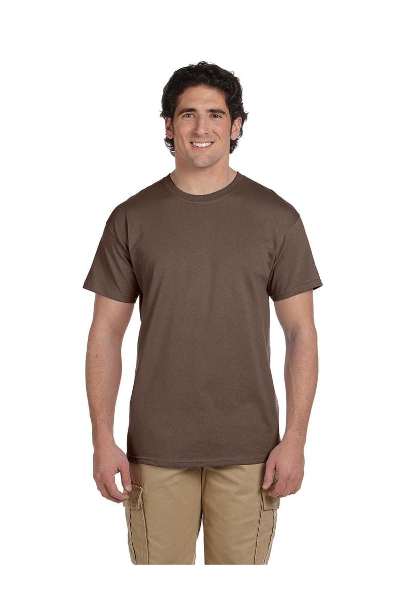 Hanes 5170: Unisex 5.2 oz., 50/50 Ecosmart T-Shirt in Heather Brown