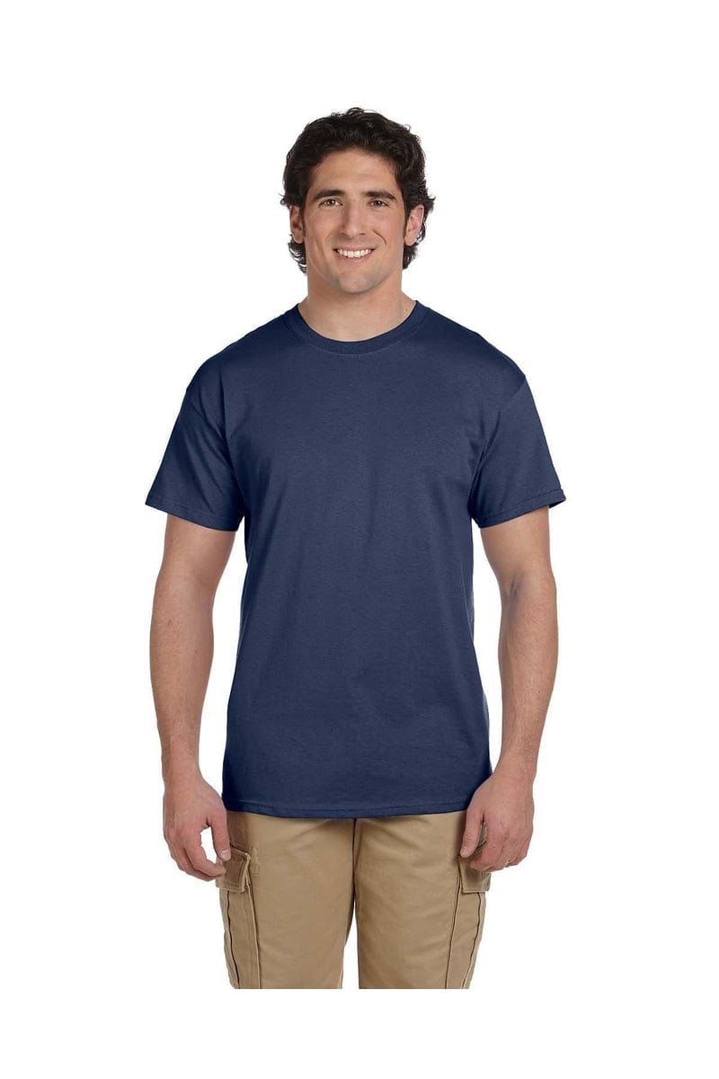 Hanes 5170: Unisex 5.2 oz., 50/50 Ecosmart T-Shirt in Heather Navy