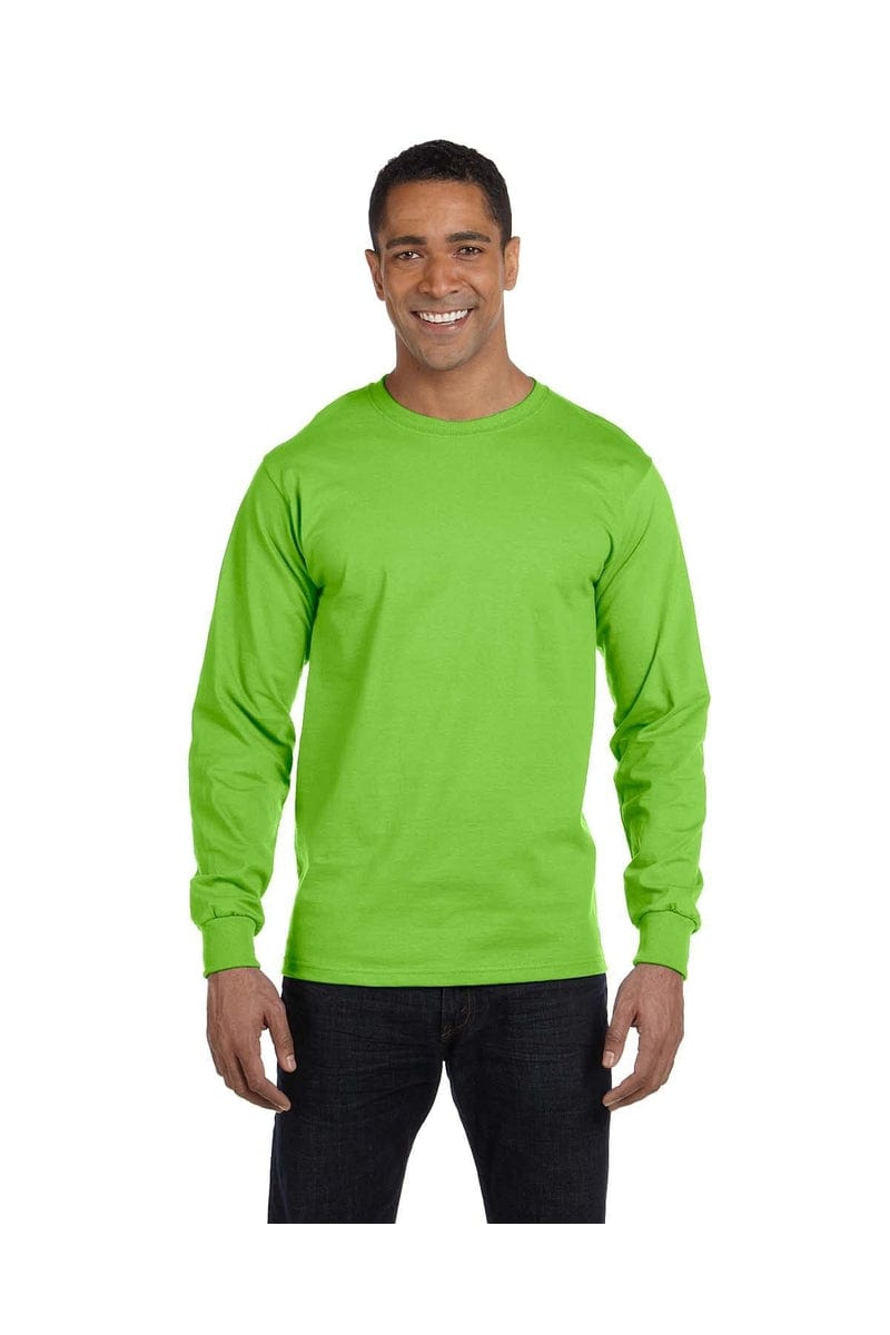 Hanes 5186: Adult 6.1 oz. Long-Sleeve Beefy-T, Basic Colors in 