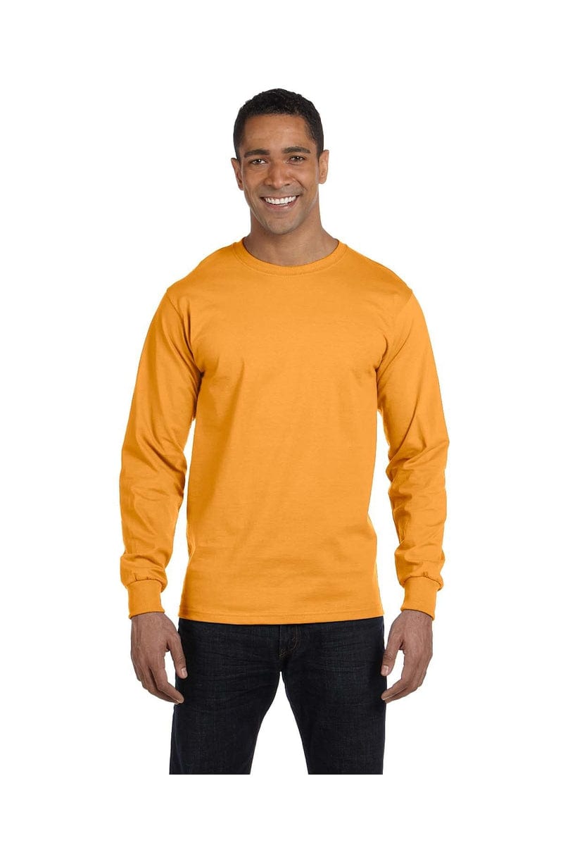 Hanes 5186: Adult 6.1 oz. Long-Sleeve Beefy-T, Basic Colors in 