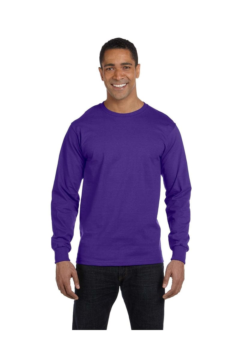Hanes 5186: Adult 6.1 oz. Long-Sleeve Beefy-T, Basic Colors in 
