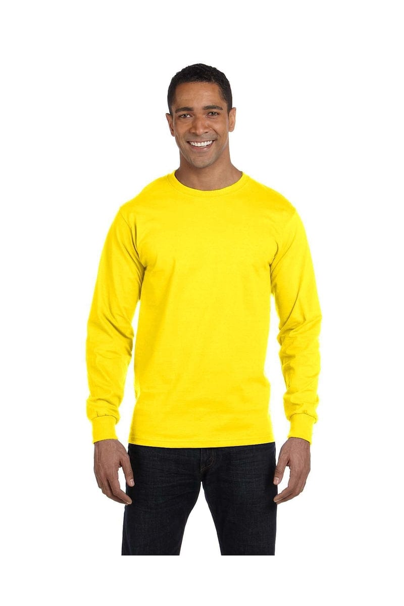 Hanes 5186: Adult 6.1 oz. Long-Sleeve Beefy-T, Basic Colors in 