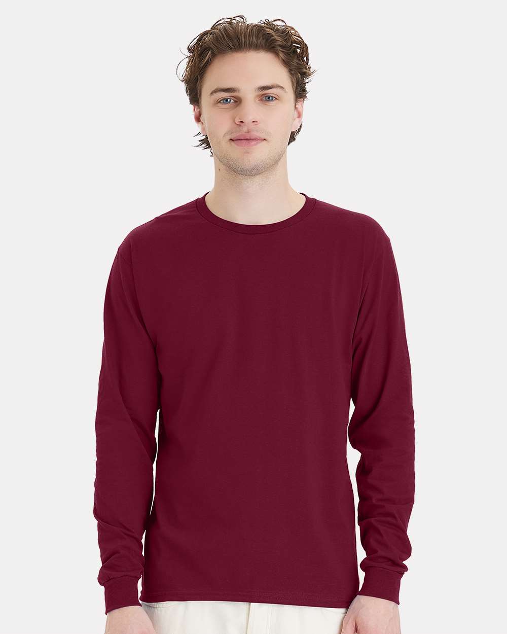 Hanes T-Shirts S / Athletic Cardinal Hanes 5286 Men's 5.2 oz. ComfortSoft Cotton Long-Sleeve T-Shirt