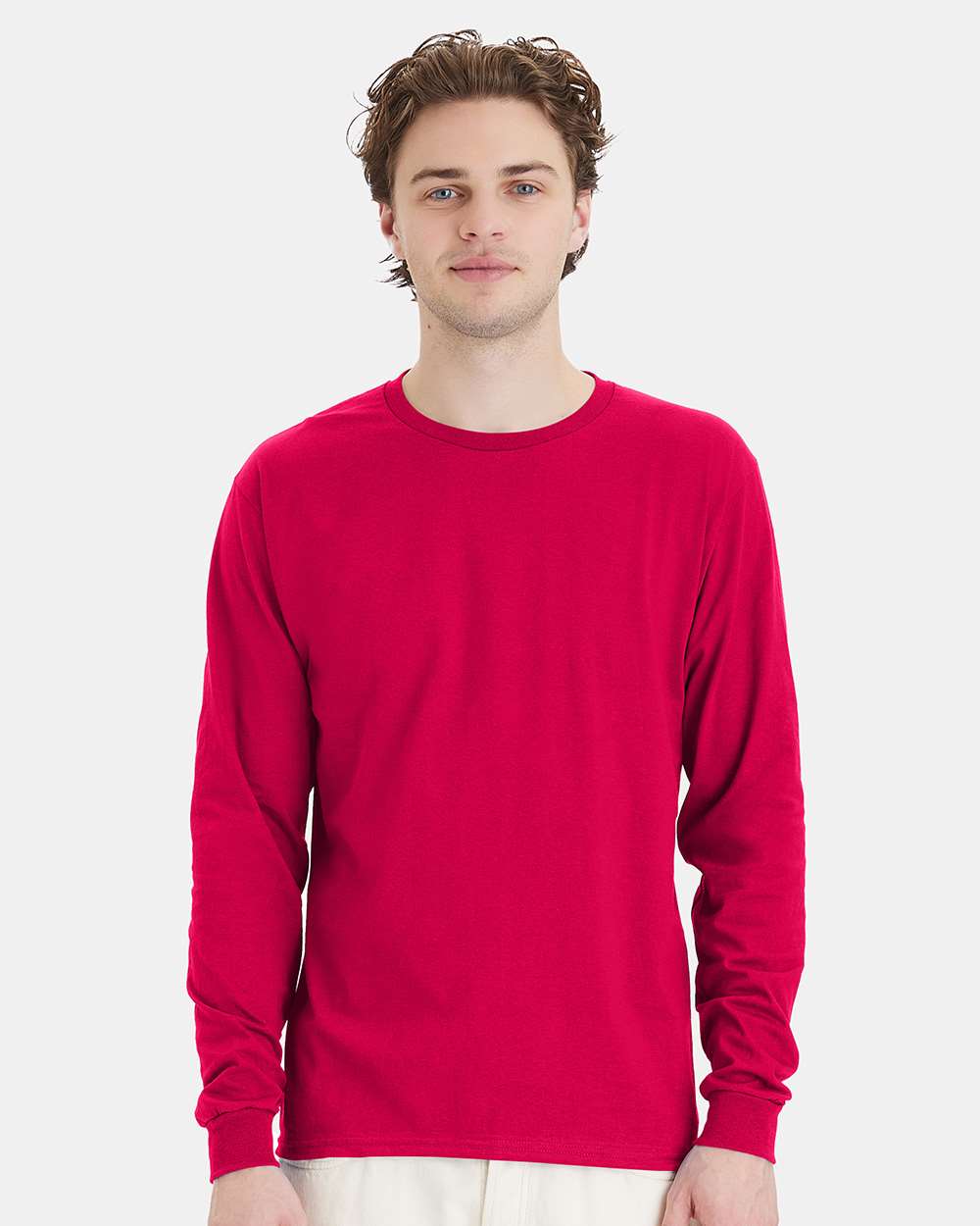 Hanes T-Shirts S / Athletic Crimson Hanes 5286 Men's 5.2 oz. ComfortSoft Cotton Long-Sleeve T-Shirt