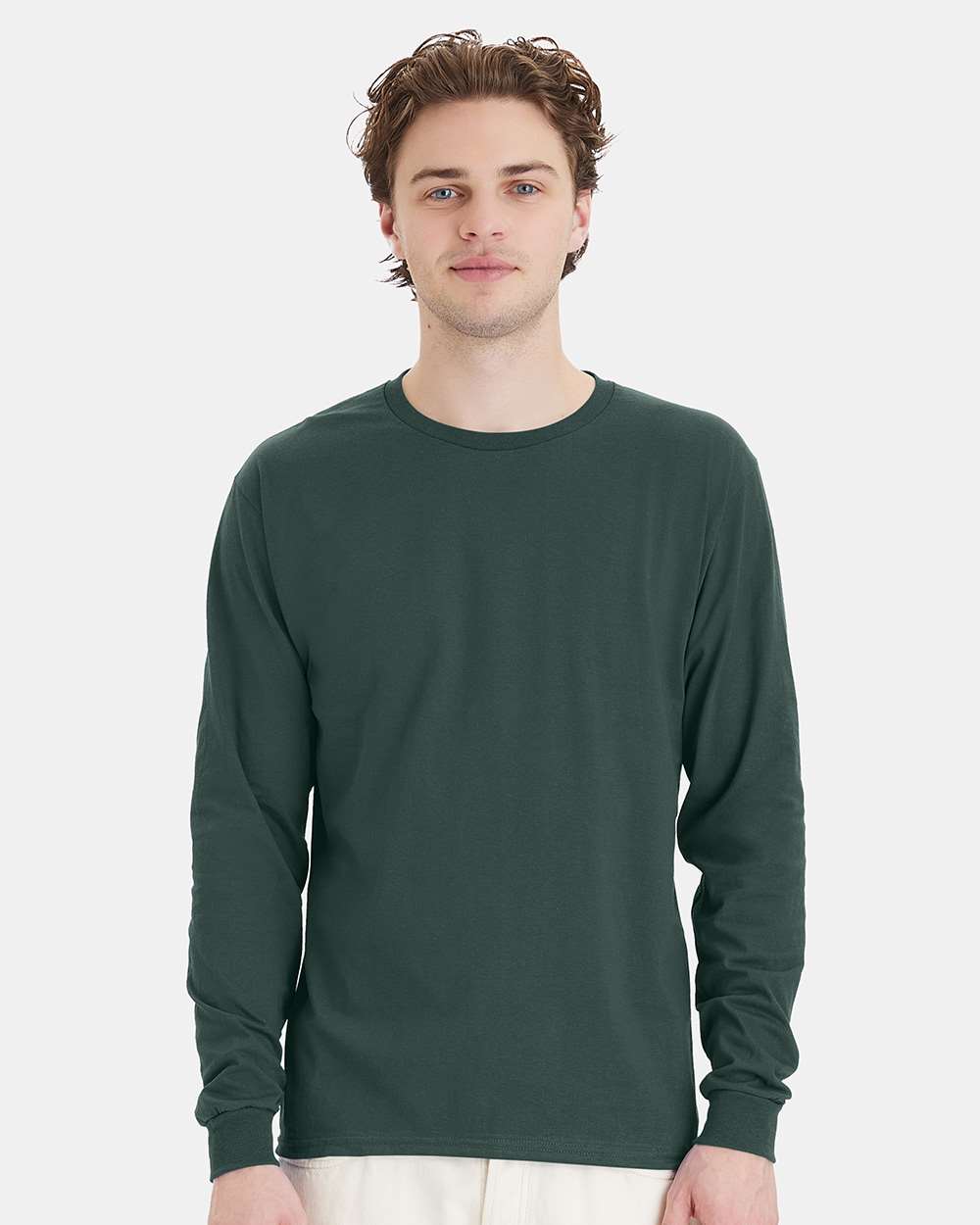 Hanes T-Shirts S / Athletic Dark Green Hanes 5286 Men's 5.2 oz. ComfortSoft Cotton Long-Sleeve T-Shirt