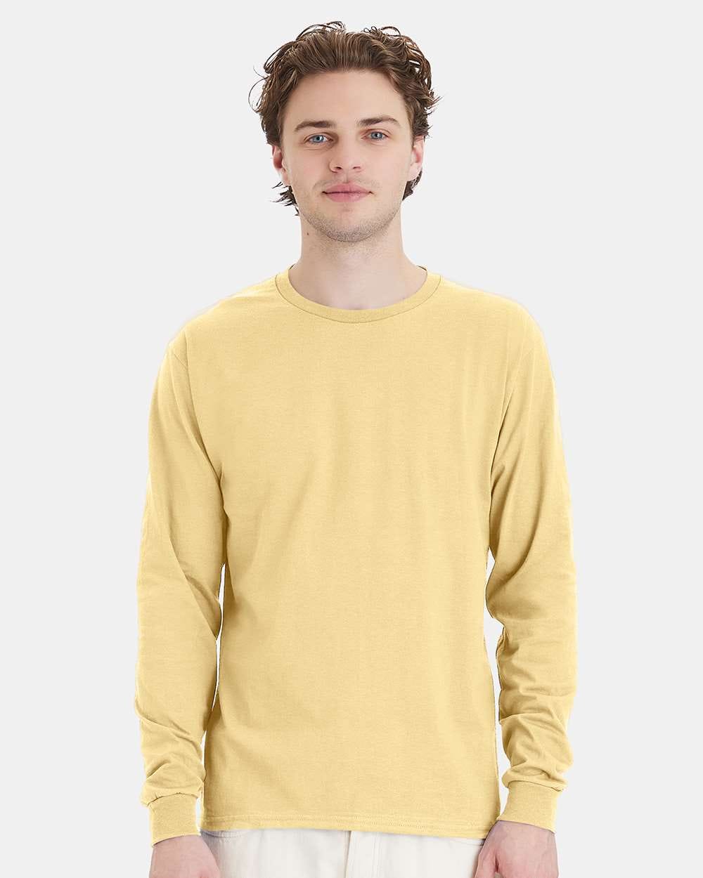 Hanes T-Shirts S / Athletic Gold Hanes 5286 Men's 5.2 oz. ComfortSoft Cotton Long-Sleeve T-Shirt