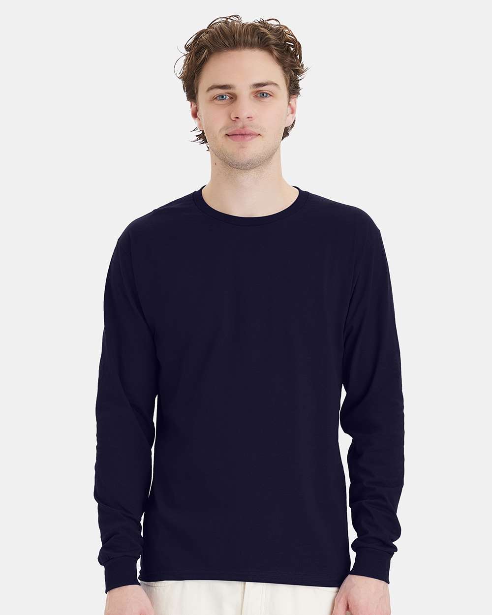 Hanes T-Shirts S / Athletic Navy Hanes 5286 Men's 5.2 oz. ComfortSoft Cotton Long-Sleeve T-Shirt