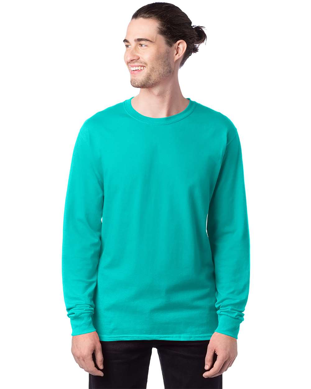 Hanes T-Shirts S / Athletic Teal Hanes 5286 Men's 5.2 oz. ComfortSoft Cotton Long-Sleeve T-Shirt