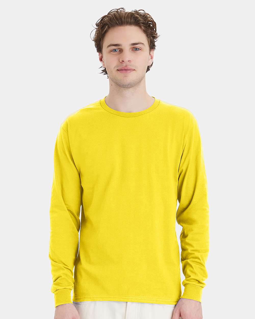 Hanes T-Shirts S / Athletic Yellow Hanes 5286 Men's 5.2 oz. ComfortSoft Cotton Long-Sleeve T-Shirt