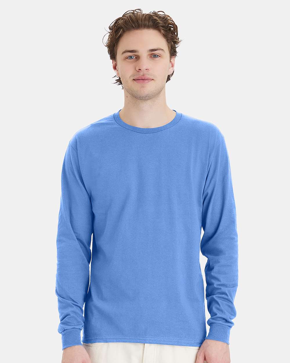 Hanes T-Shirts S / Carolina Blue Hanes 5286 Men's 5.2 oz. ComfortSoft Cotton Long-Sleeve T-Shirt