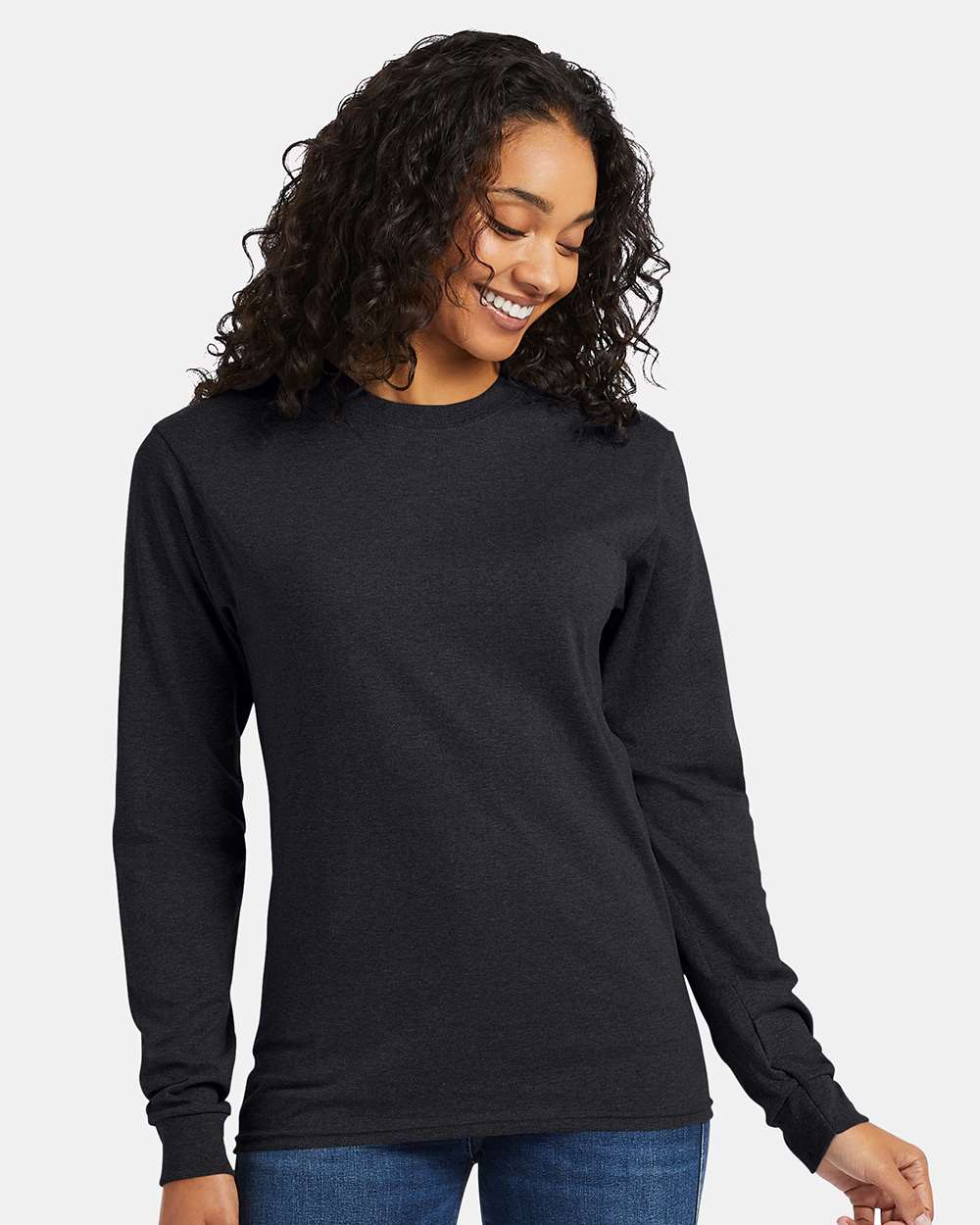 Hanes T-Shirts S / Charcoal Heather Hanes 5286 Men's 5.2 oz. ComfortSoft Cotton Long-Sleeve T-Shirt