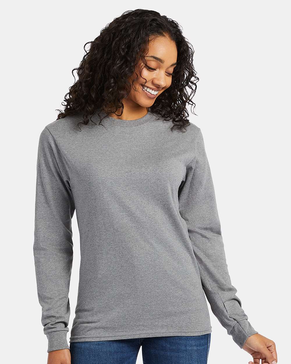 Hanes T-Shirts S / Oxford Grey Hanes 5286 Men's 5.2 oz. ComfortSoft Cotton Long-Sleeve T-Shirt
