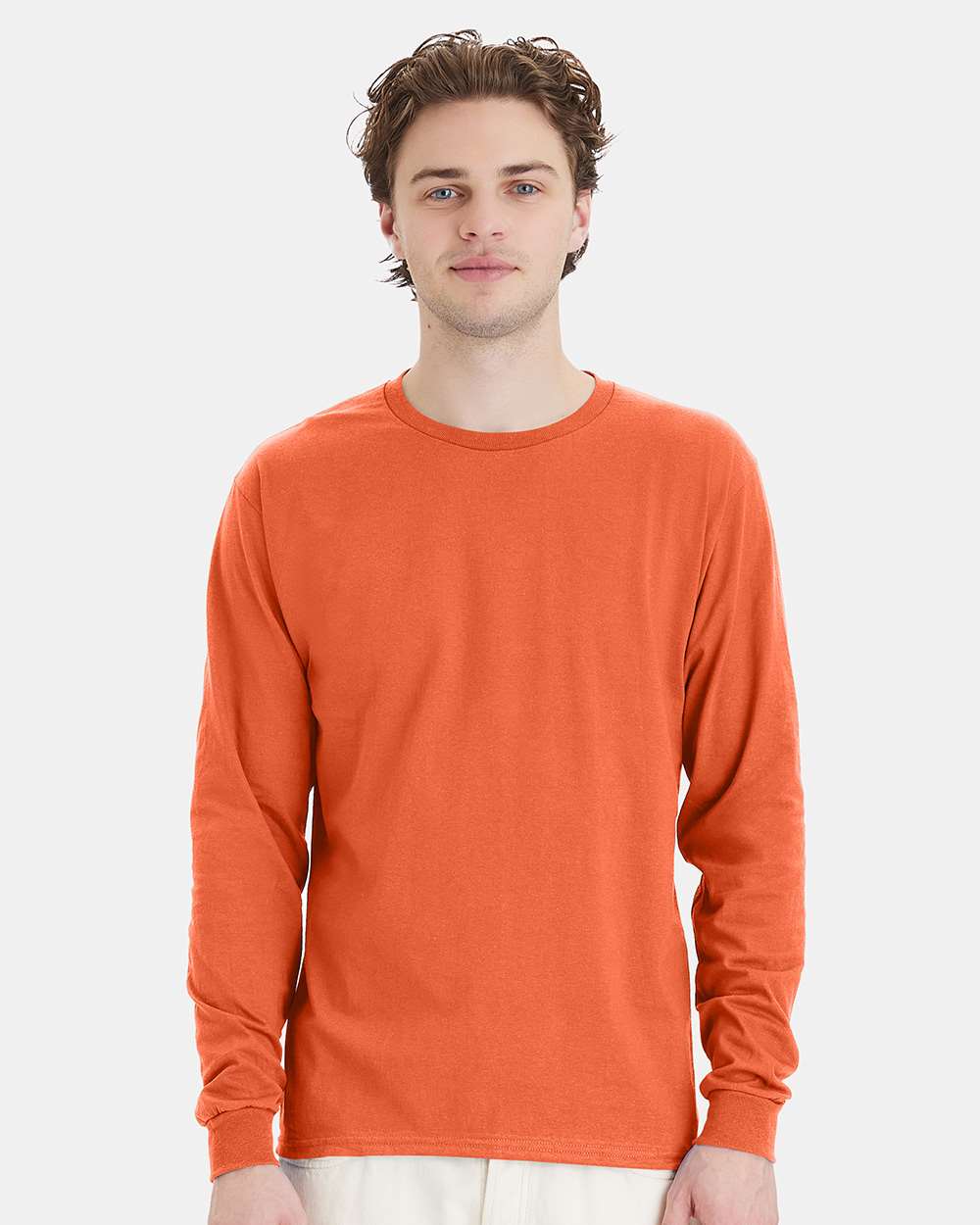 Hanes T-Shirts S / Texas Orange Hanes 5286 Men's 5.2 oz. ComfortSoft Cotton Long-Sleeve T-Shirt