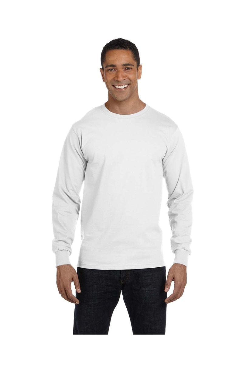 Hanes 5286: Men's 5.2 oz. ComfortSoft Cotton Long-Sleeve T-Shirt in White
