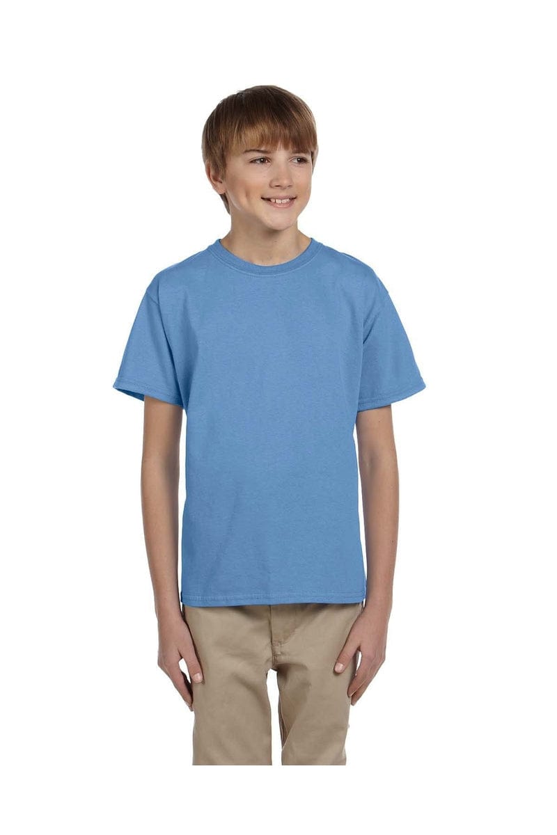 Hanes 5370: Youth 5.2 oz., 50/50 EcoSmart T-Shirt, Basic Colors in Carolina Blue