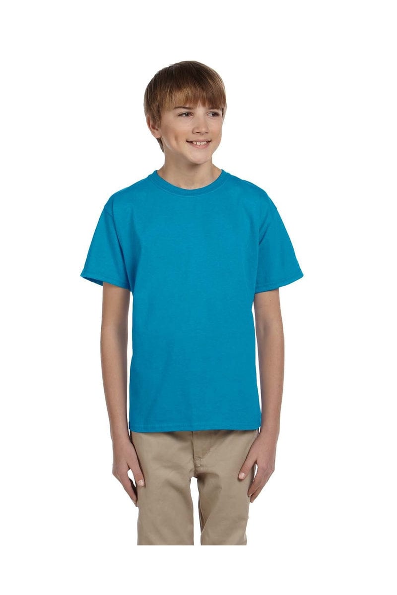 Hanes 5370: Youth 5.2 oz., 50/50 EcoSmart T-Shirt, Basic Colors in Teal