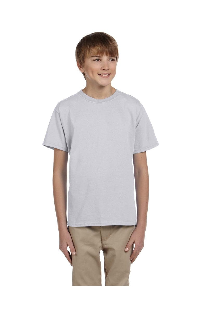 Hanes 5370 Youth EcoSmart 50/50 Cotton/Poly T-Shirt in Ash