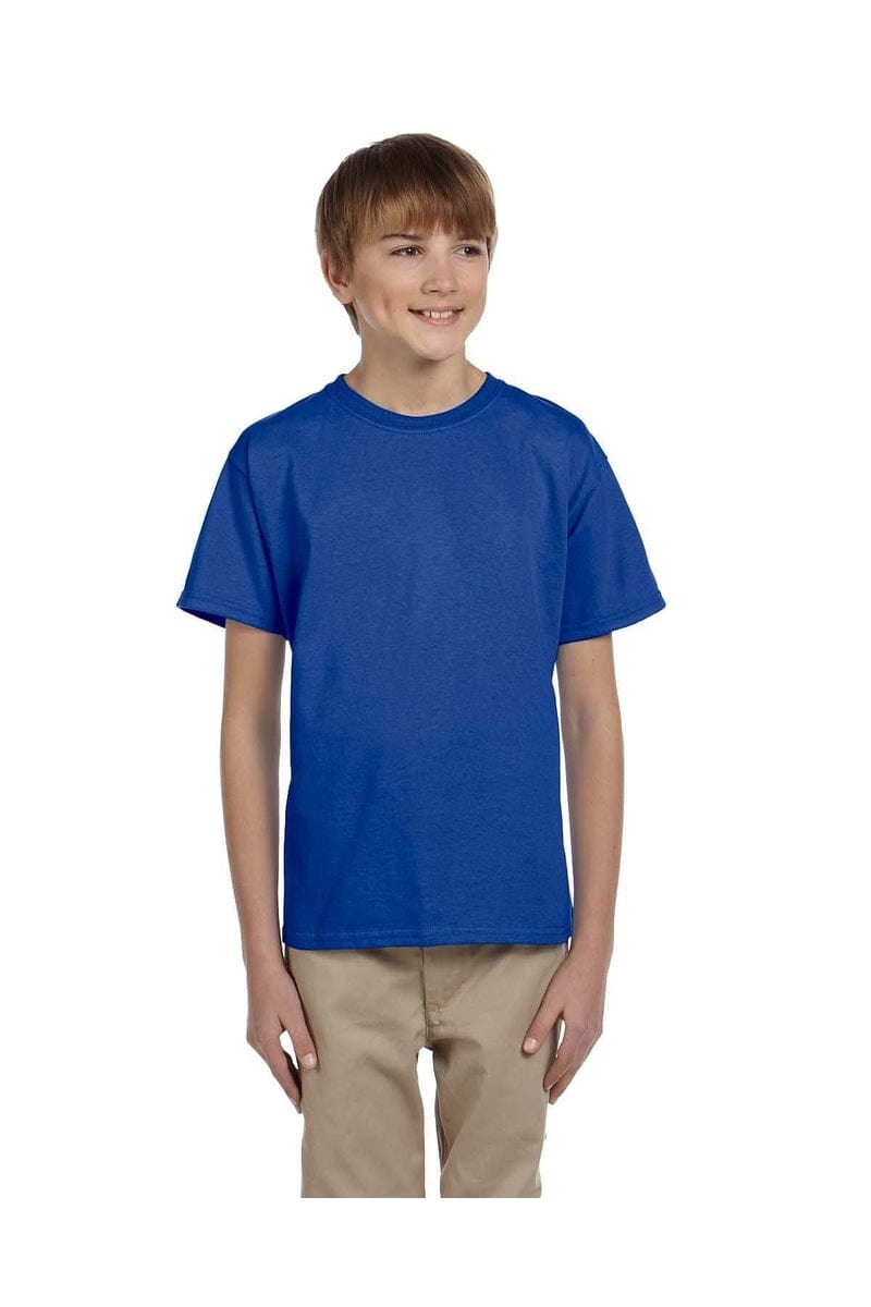 Hanes 5370 Youth EcoSmart 50/50 Cotton/Poly T-Shirt in Deep Royal