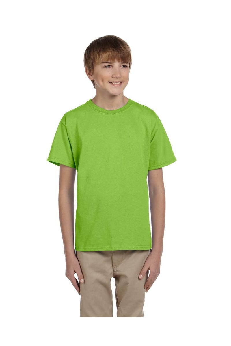 Hanes 5370 Youth EcoSmart 50/50 Cotton/Poly T-Shirt in Lime