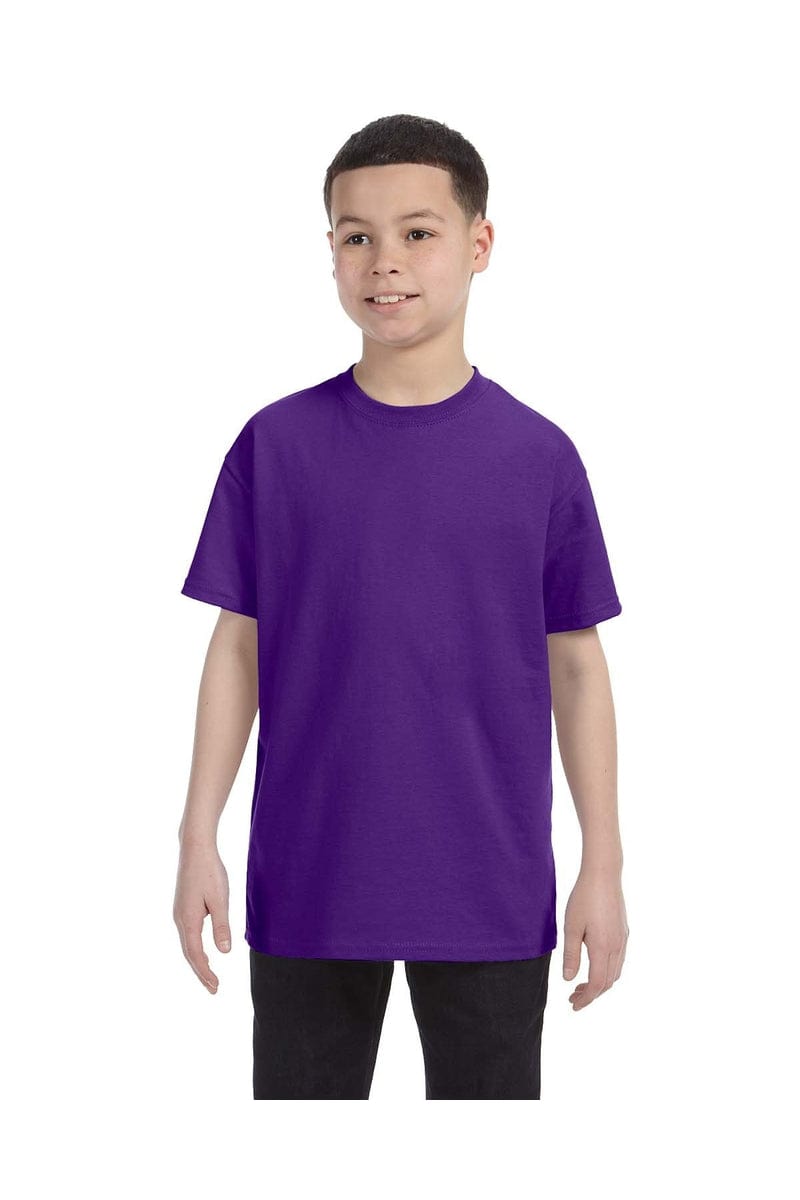 Hanes 54500: Youth 6.1 oz. Tagless T-Shirt, Basic Colors in Purple