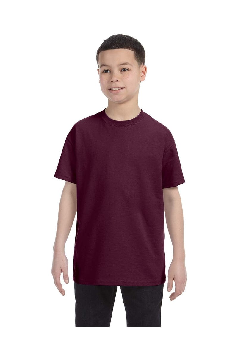 Hanes 54500: Youth 6.1 oz. Tagless T-Shirt in Maroon