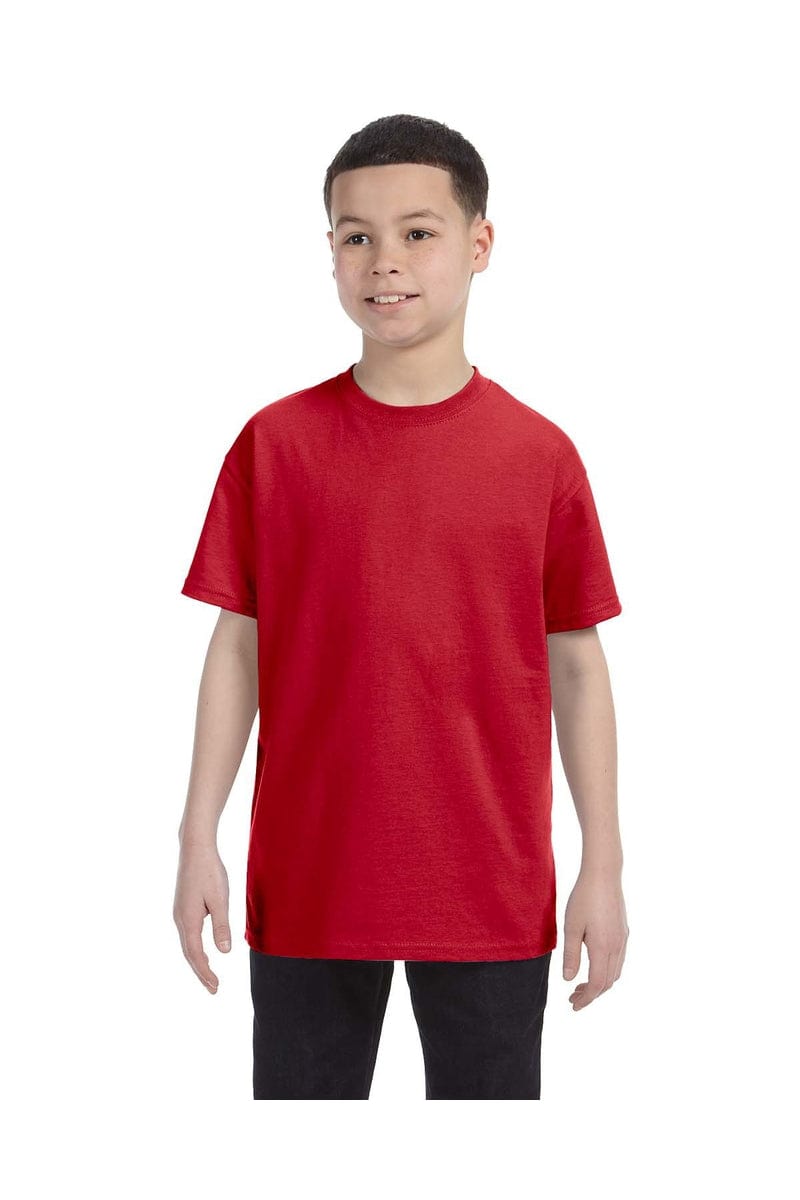 Hanes 54500: Youth 6.1 oz. Tagless T-Shirt in Deep Red