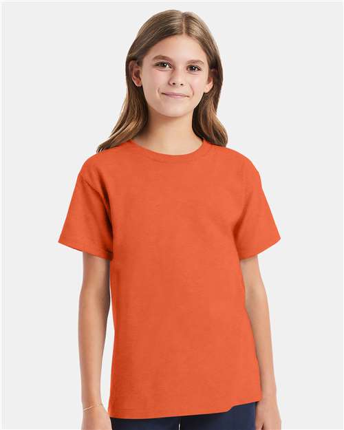 Hanes 539 XS / Texas Orange Hanes 5480 Youth 5 oz. Cotton T-Shirt