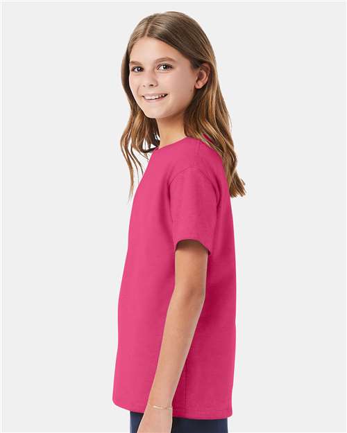 Hanes 539 XS / Wow Pink Hanes 5480 Youth 5 oz. Cotton T-Shirt