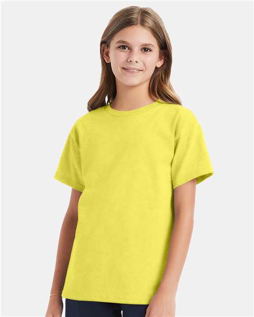 Hanes 539 XS / Yellow Hanes 5480 Youth 5 oz. Cotton T-Shirt