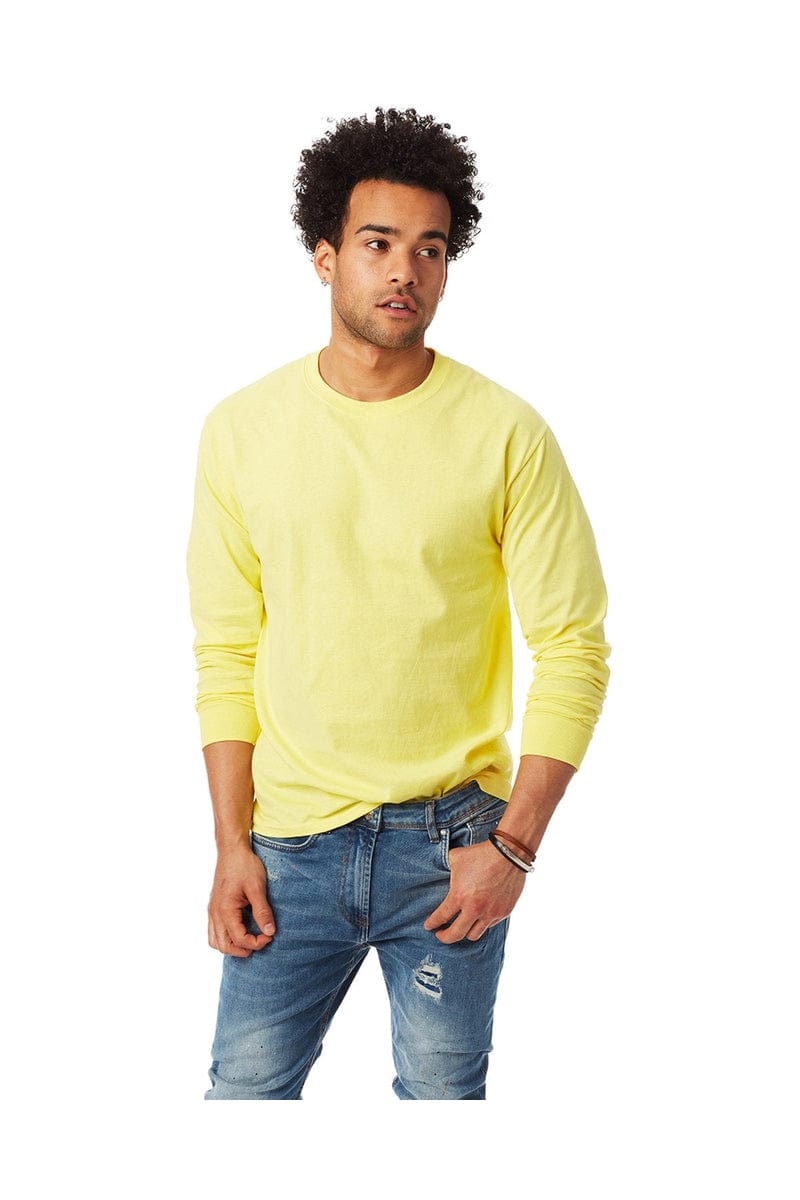 Hanes 5586: Unisex 6.1 oz. Tagless Long-Sleeve T-Shirt in Yellow