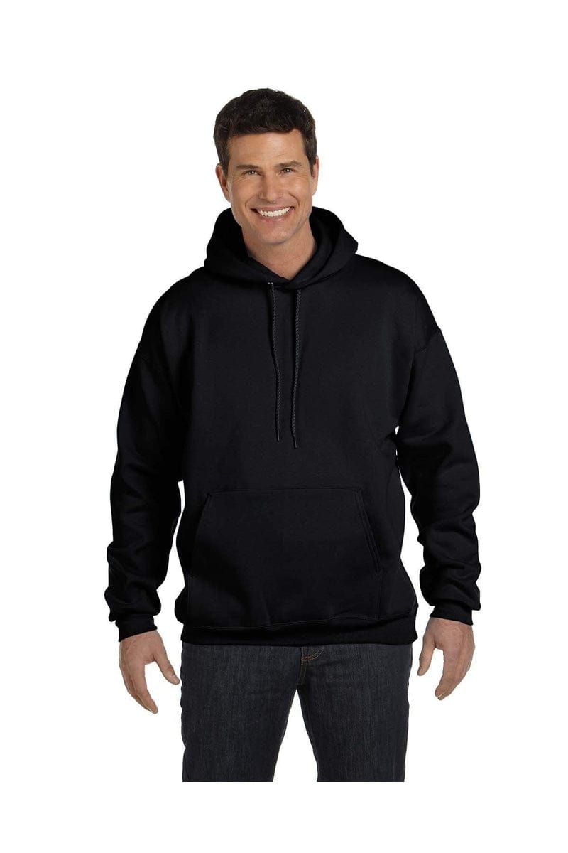 Hanes F170 Ultimate Cotton Pullover Hoodie Sweatshirt in Black