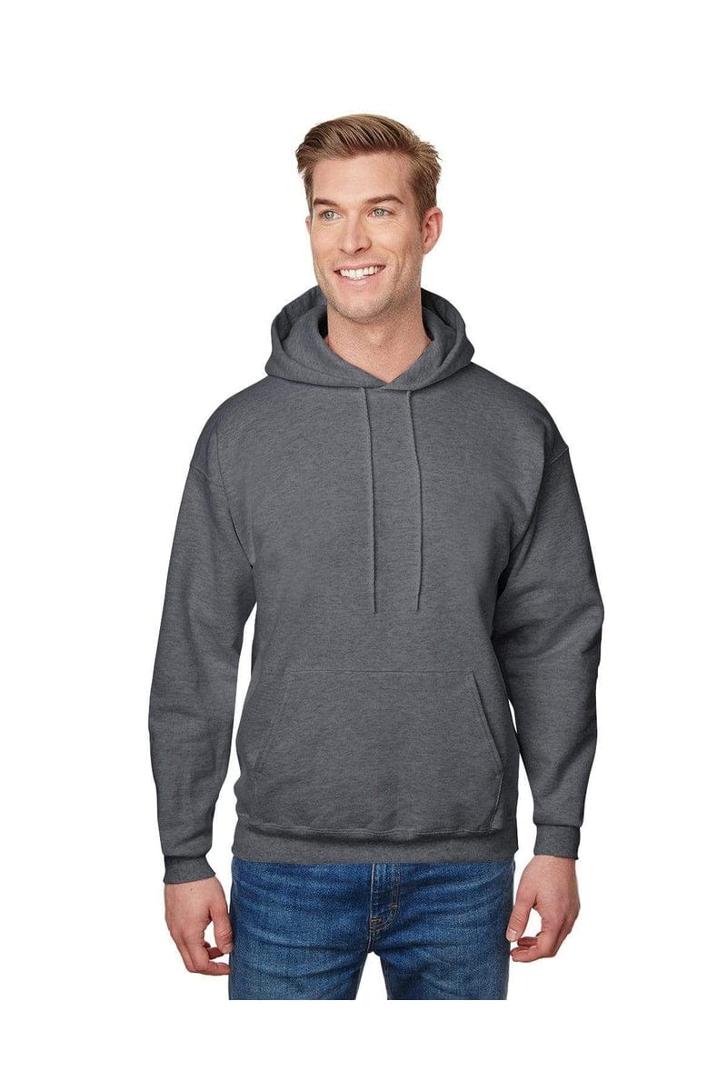 Hanes F170 Ultimate Cotton Pullover Hoodie Sweatshirt in Charcoal Heather