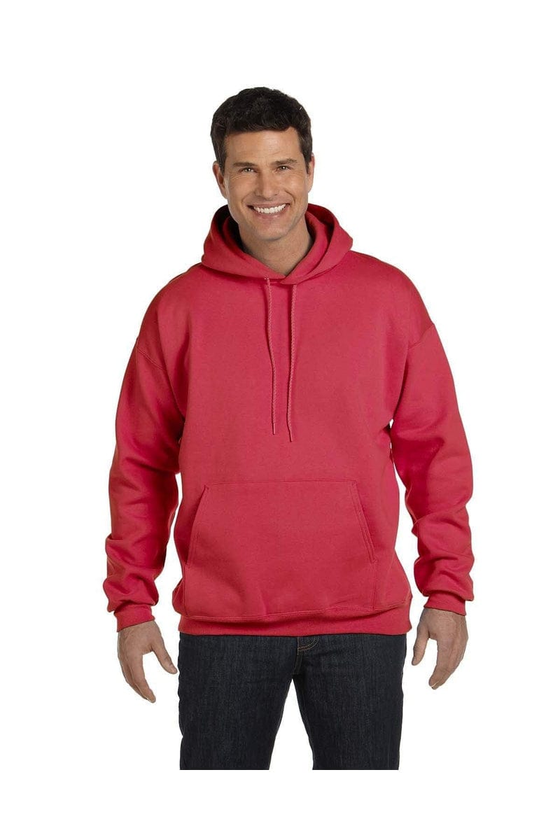 Hanes F170 Ultimate Cotton Pullover Hoodie Sweatshirt in Deep Red