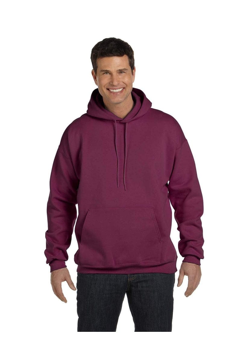 Hanes F170 Ultimate Cotton Pullover Hoodie Sweatshirt in Maroon