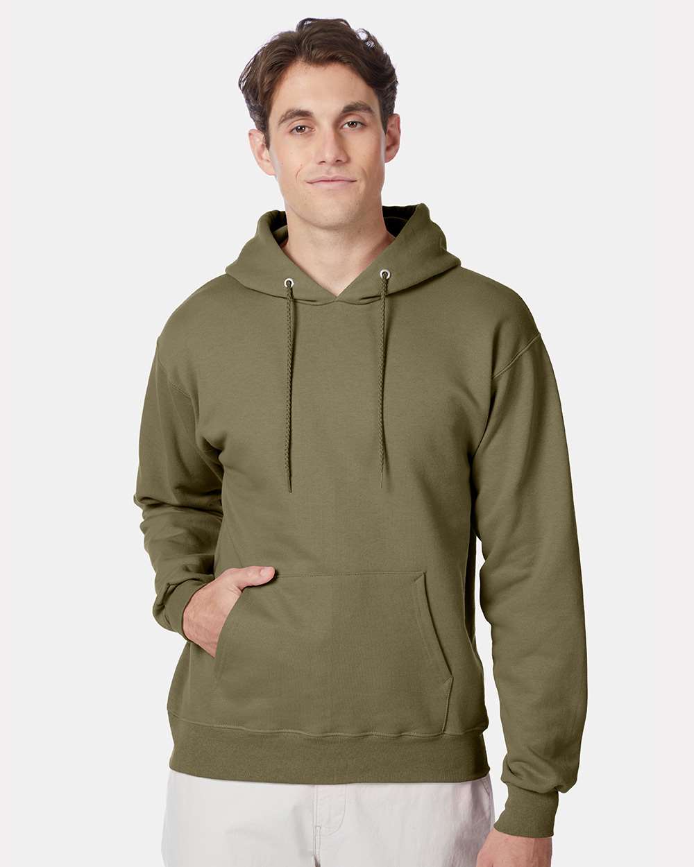 Hanes F170 Ultimate Cotton Pullover Hoodie Sweatshirt in Oregano